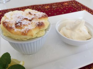 passionfruit puddings with ice cream